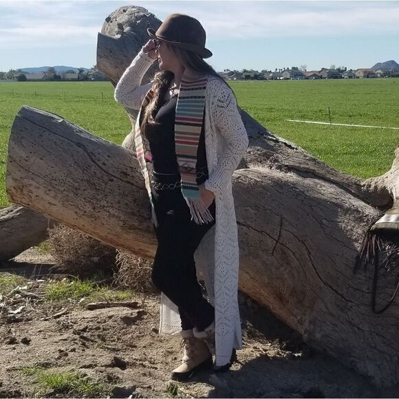 Vintage Aztec, Western,Wool Scarf  - Picture 2 of 10